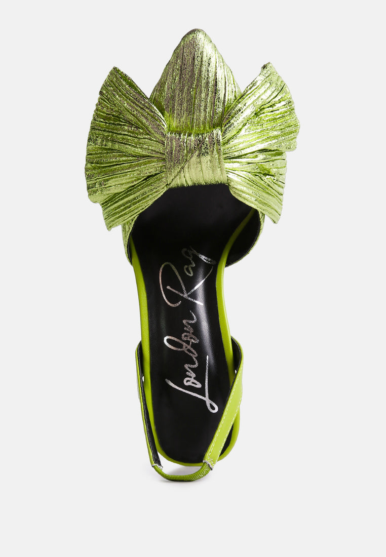 Kiki Bow Embellished Slingback Sandals - Glamourous Grace