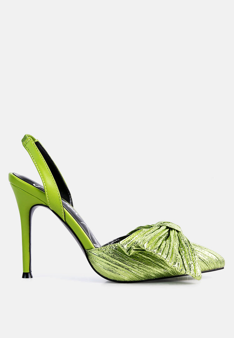 Kiki Bow Embellished Slingback Sandals - Glamourous Grace