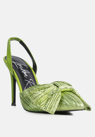 Kiki Bow Embellished Slingback Sandals - Glamourous Grace