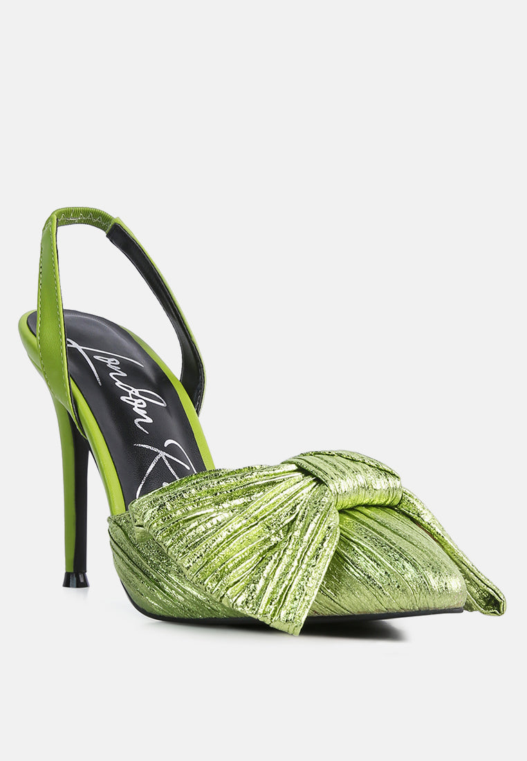 Kiki Bow Embellished Slingback Sandals - Glamourous Grace