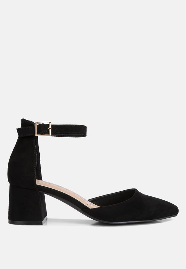 Kody Suede Ankle Strap Block Heel Sandals - Glamourous Grace