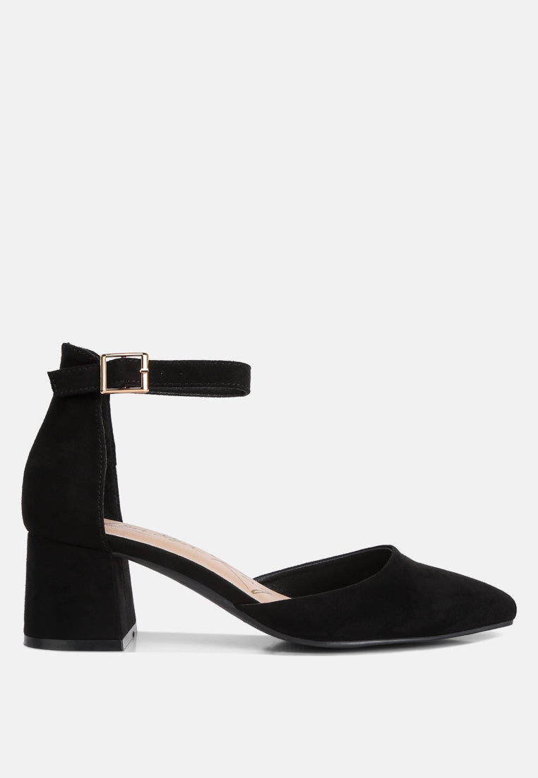 Kody Suede Ankle Strap Block Heel Sandals - Glamourous Grace