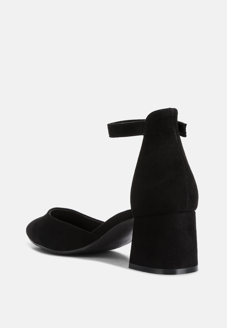 Kody Suede Ankle Strap Block Heel Sandals - Glamourous Grace