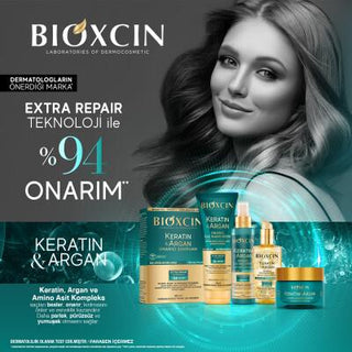 Bioxcin Keratin Argan Repair Shampoo - Nourishing and Repairing Damaged Hair with Keratin, Argan Oil, and Vitamins - Glamourous Grace