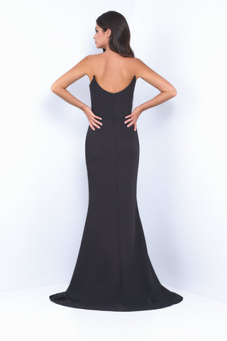Daris Gown - Black - Cat-Eye Scoop Neckline Dress - Glamourous Grace