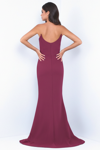 Daris Gown - Berry - Cat-Eye Scoop Neckline Dress - Glamourous Grace