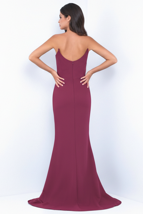 Daris Gown - Berry - Cat-Eye Scoop Neckline Dress - Glamourous Grace