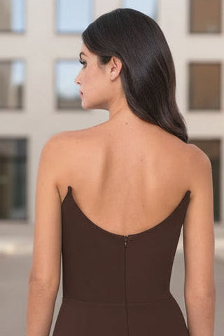 Daris Gown - Chocolate - Cat-Eye Scoop Neckline Dress - Glamourous Grace