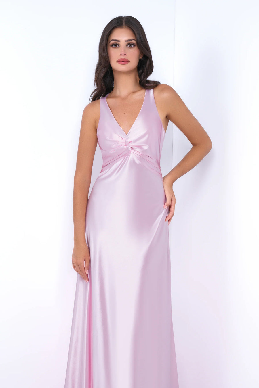 Odette Maxi Dress - Pink - Open Back With Adjustable Bow Tie Detail - Glamourous Grace
