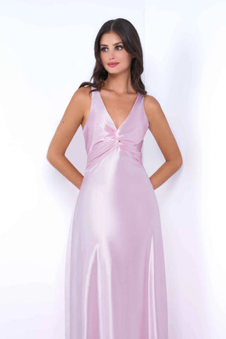 Odette Maxi Dress - Pink - Open Back With Adjustable Bow Tie Detail - Glamourous Grace