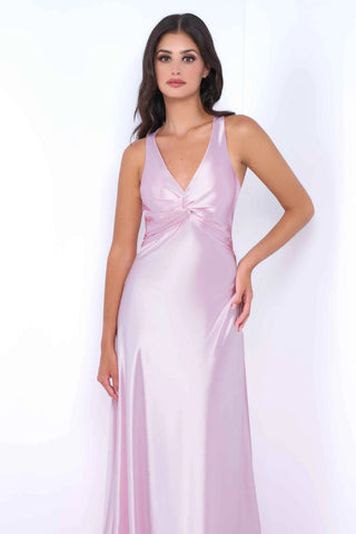 Odette Maxi Dress - Pink - Open Back With Adjustable Bow Tie Detail - Glamourous Grace