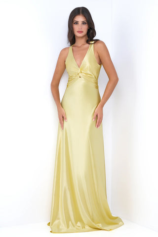 Odette Maxi Dress - Yellow - Open Back With Adjustable Bow Tie Detail - Glamourous Grace