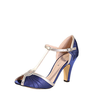 Lavana T-Strap Satin Heels - Glamourous Grace