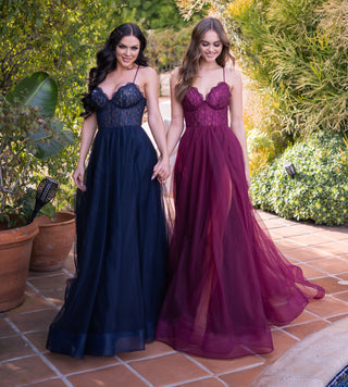 Dani Gown - Navy - Lace & Tulle A-line Dress - Glamourous Grace