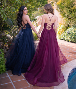 Dani Gown - Navy - Lace & Tulle A-line Dress - Glamourous Grace