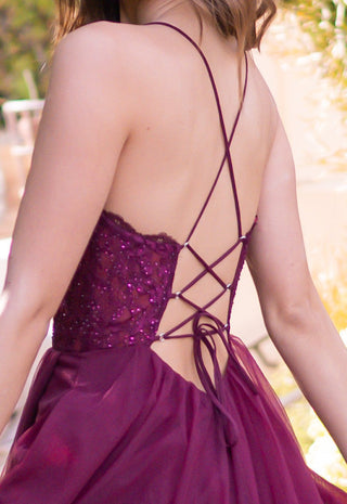 Dani Gown - Mulberry - Lace & Tulle A-line Dress - Glamourous Grace
