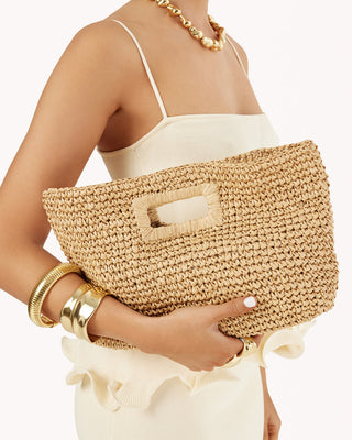 Leah Raffia Handle Bag