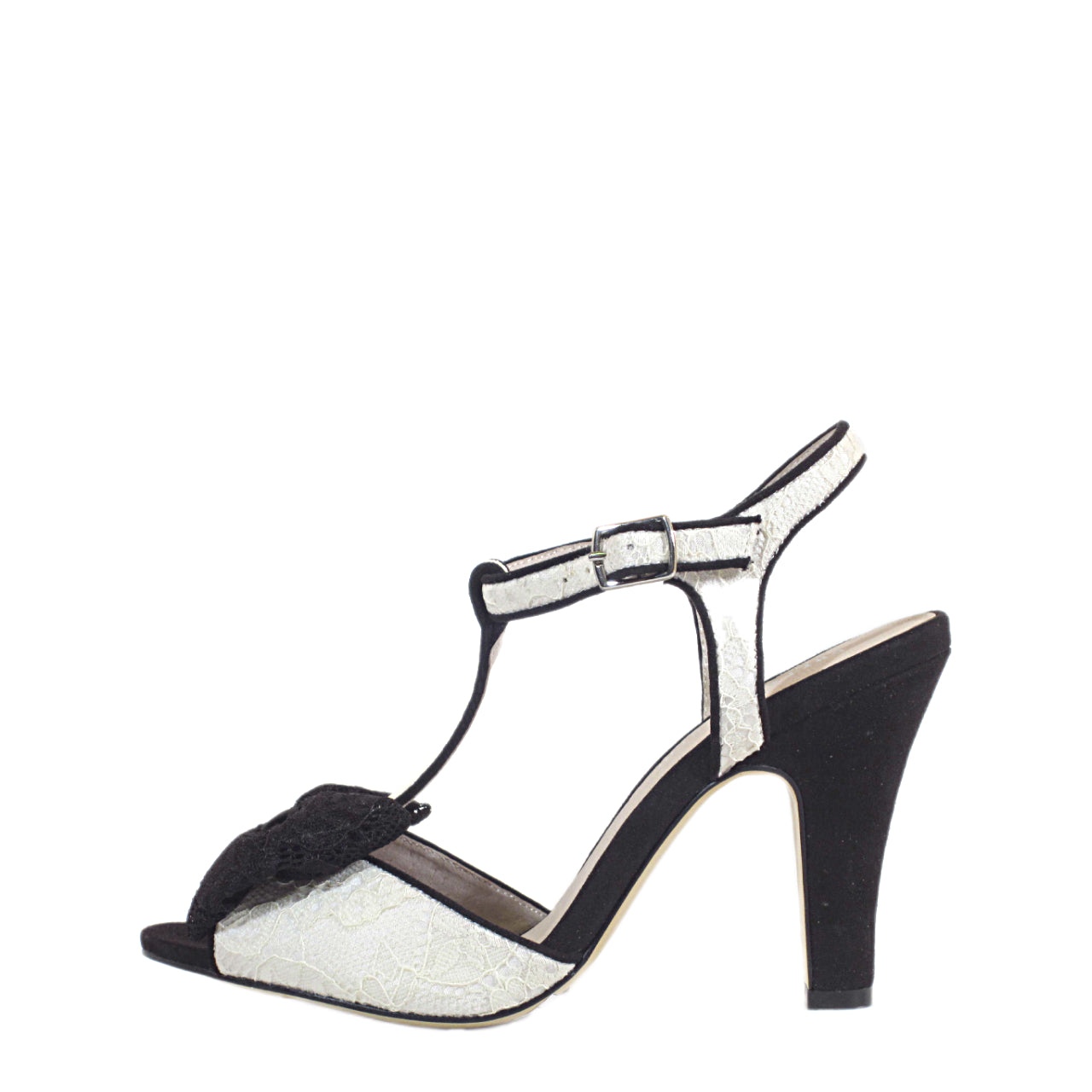Leandra T-Strap Lace Heels - Glamourous Grace