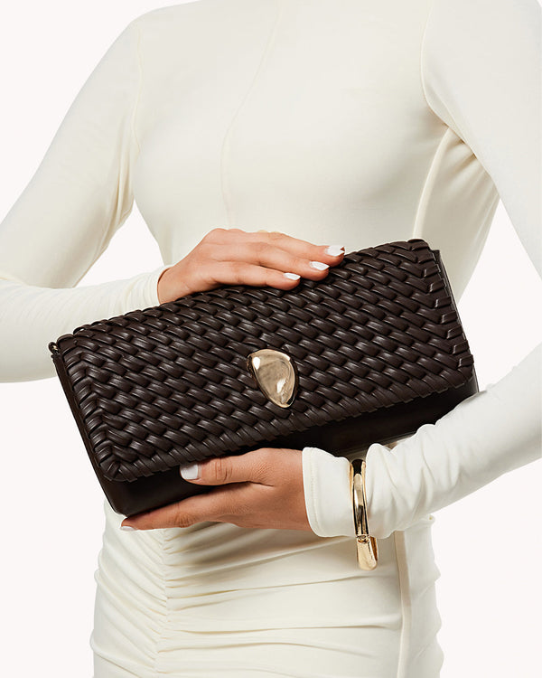 Leilah Clutch Bag Chocolate - Glamourous Grace