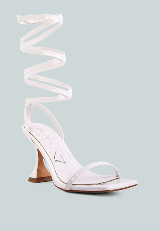 Lewk Strappy Tie Up Spool Heel Sandals