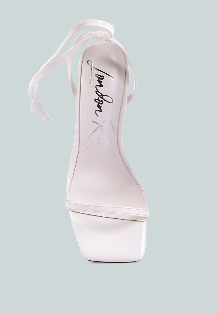 Lewk Strappy Tie Up Spool Heel Sandals - Glamourous Grace