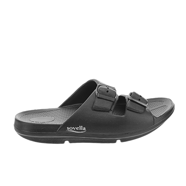 Sovella Active Recovery Sandals Men's PF Buckle Slide Black - Glamourous Grace