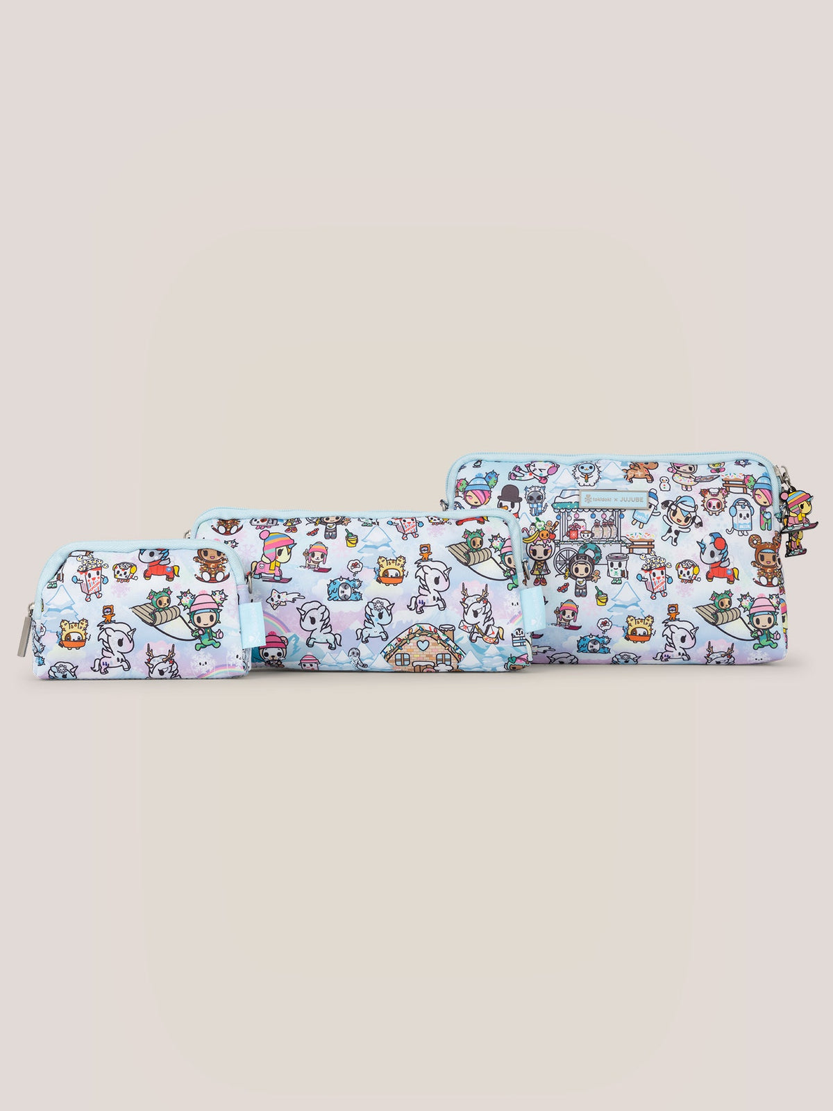 tokidoki Snow Day Be Set 3-Piece Pouch Set — Ice Blue - Glamourous Grace