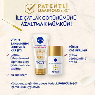 NIVEA Luminous Stretch Mark Serum - Body Moisturizer for Stretch Marks with LUMINOUS630, Long-Lasting Hydration & Anti-Stretch Mark Body Oil - Glamourous Grace