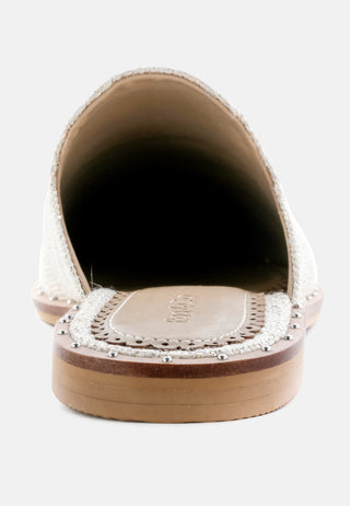 Lia Handcrafted Canvas Mules