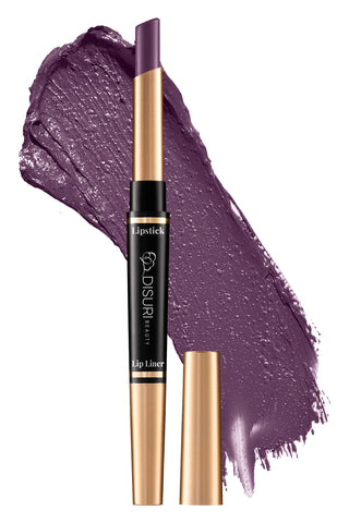DISURI Beauty 2-in-1 Liquid Lipstick & Lip Liner Kit - Uptown Purple (#18)