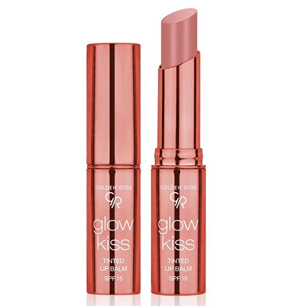 Golden Rose Glow Kiss Tinted Lip Balm - Vegan, SPF15, Nourishing Shea Butter & Hyaluronic Acid - Vanilla Latte - Glamourous Grace