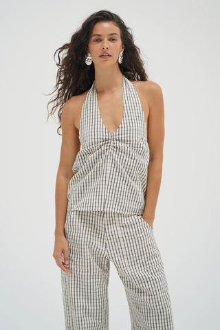 Cora Plaid Halter Top - Glamourous Grace