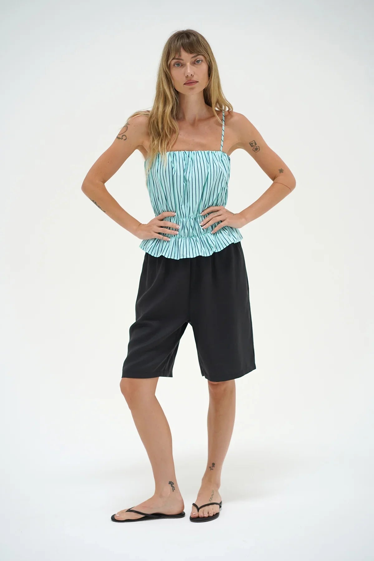 Pali Top | Teal Navy Stripe