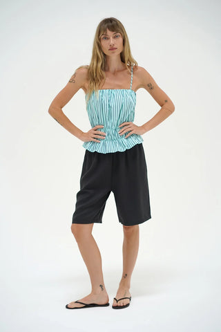 Pali Top | Teal Navy Stripe
