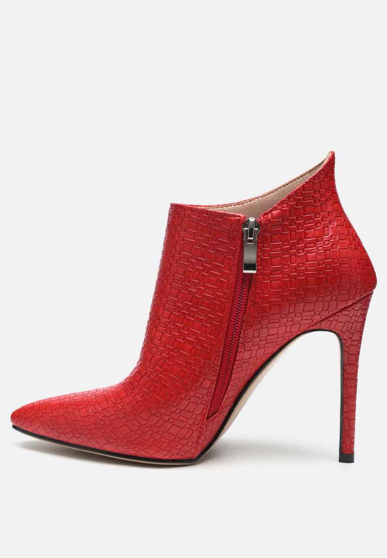 Lolita Woven Texture Stiletto Boot - Glamourous Grace