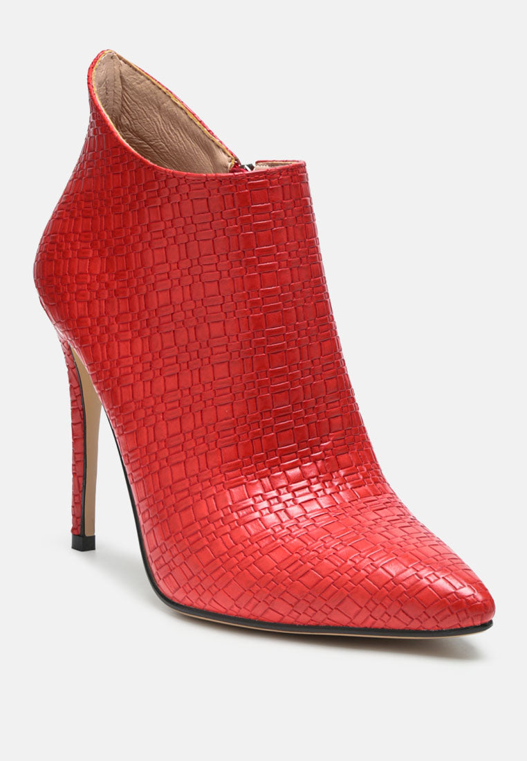 Lolita Woven Texture Stiletto Boot - Glamourous Grace