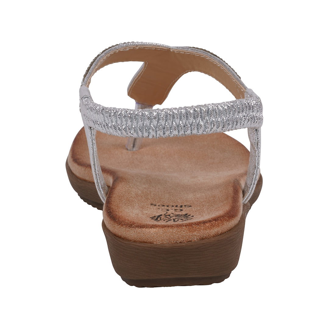 Women's Lori Silver Embellished Flat Sandals - Glamourous Grace