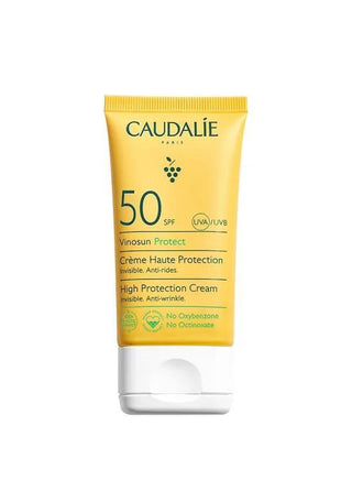 Caudalie Vinosun Protect High Protection Cream SPF 50+ - Eco-Friendly, Vegan, Non-Greasy Sunscreen for Daily Use - Glamourous Grace