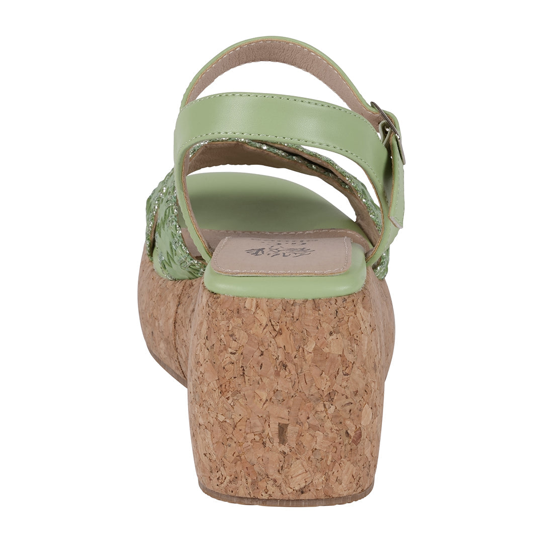 Lucy Green Cross Strap Slingback Platform Sandals - Glamourous Grace