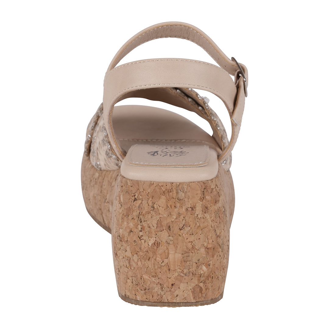 Lucy Natural Cross Strap Slingback Platform Sandals - Glamourous Grace