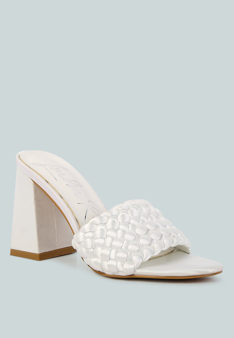 Lust Look Braided Satin Block Sandals - Glamourous Grace