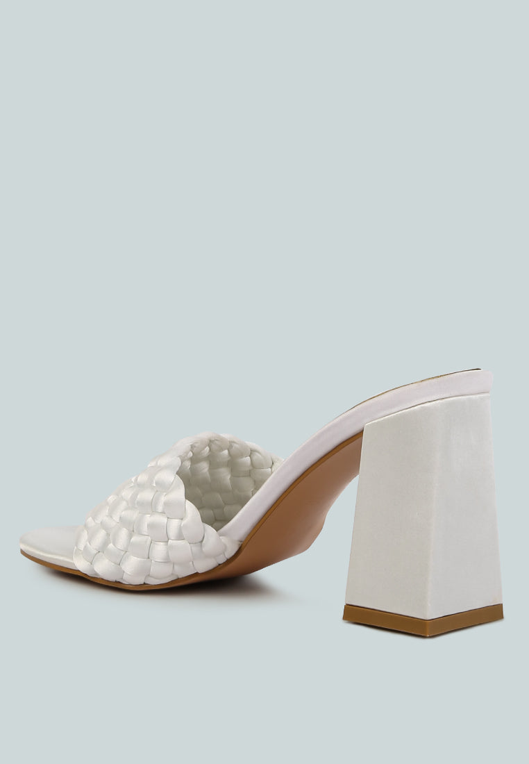 Lust Look Braided Satin Block Sandals - Glamourous Grace