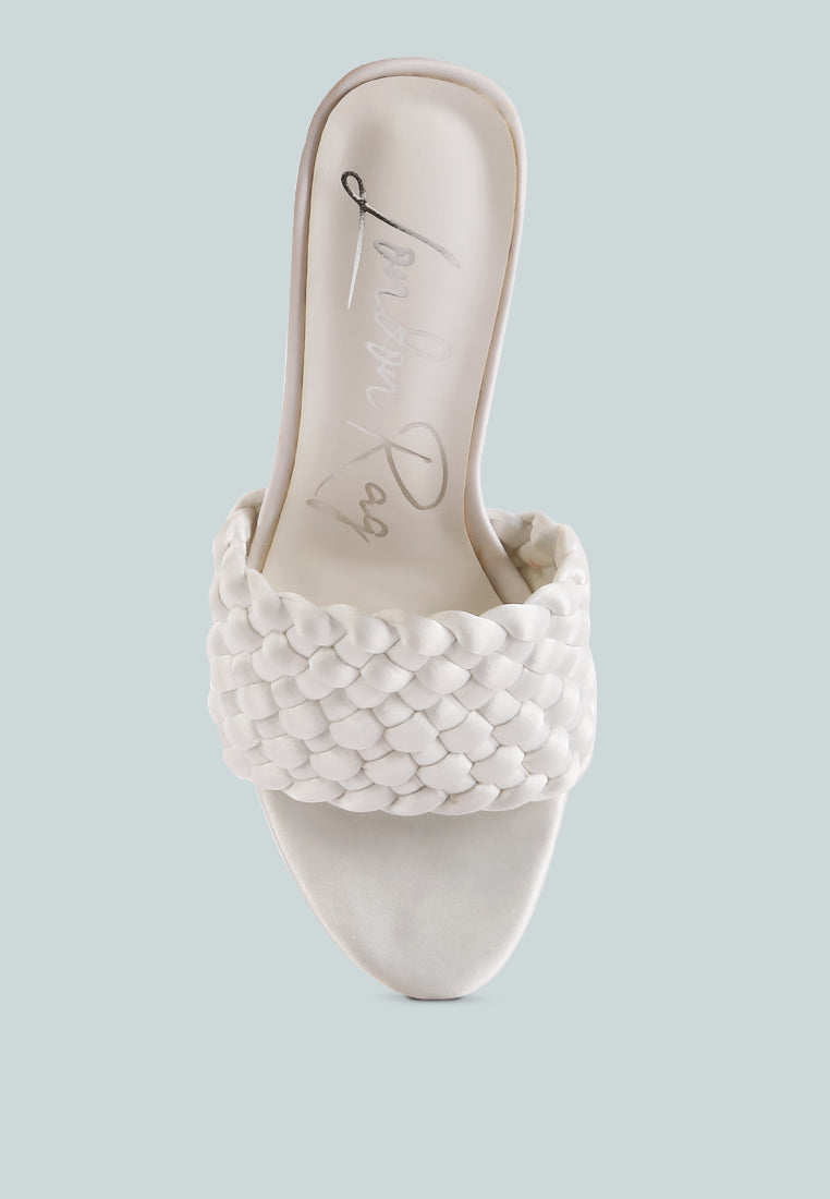 Lust Look Braided Satin Block Sandals - Glamourous Grace