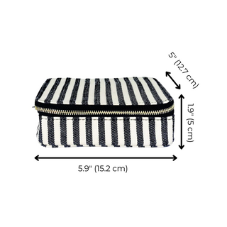 Large Pill Travel Case with Individual Daily Pill Organizer – Striped - Glamourous Grace