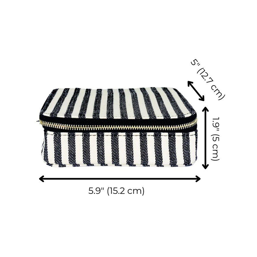 Large Pill Travel Case with Individual Daily Pill Organizer – Striped - Glamourous Grace