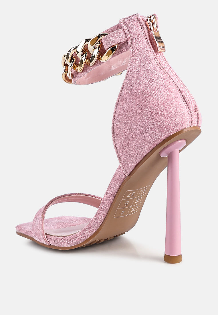 Last Sip Micro Suede High Heel Sandals - Glamourous Grace