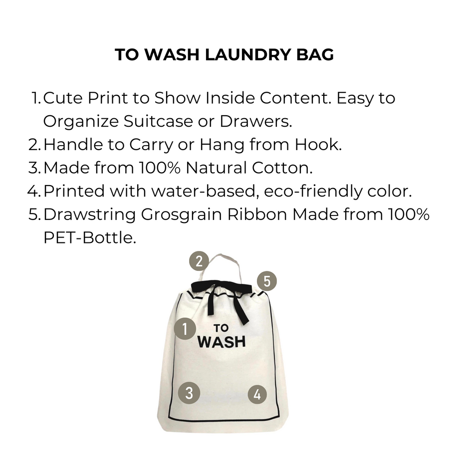 To Wash Laundry Bag – Cream - Glamourous Grace