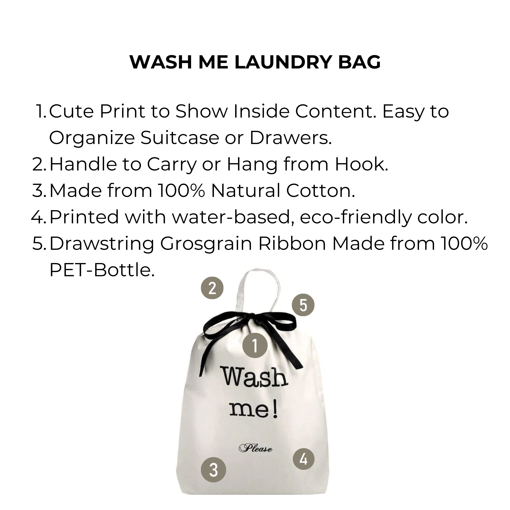 Wash Me, Laundry Bag – Cream - Glamourous Grace