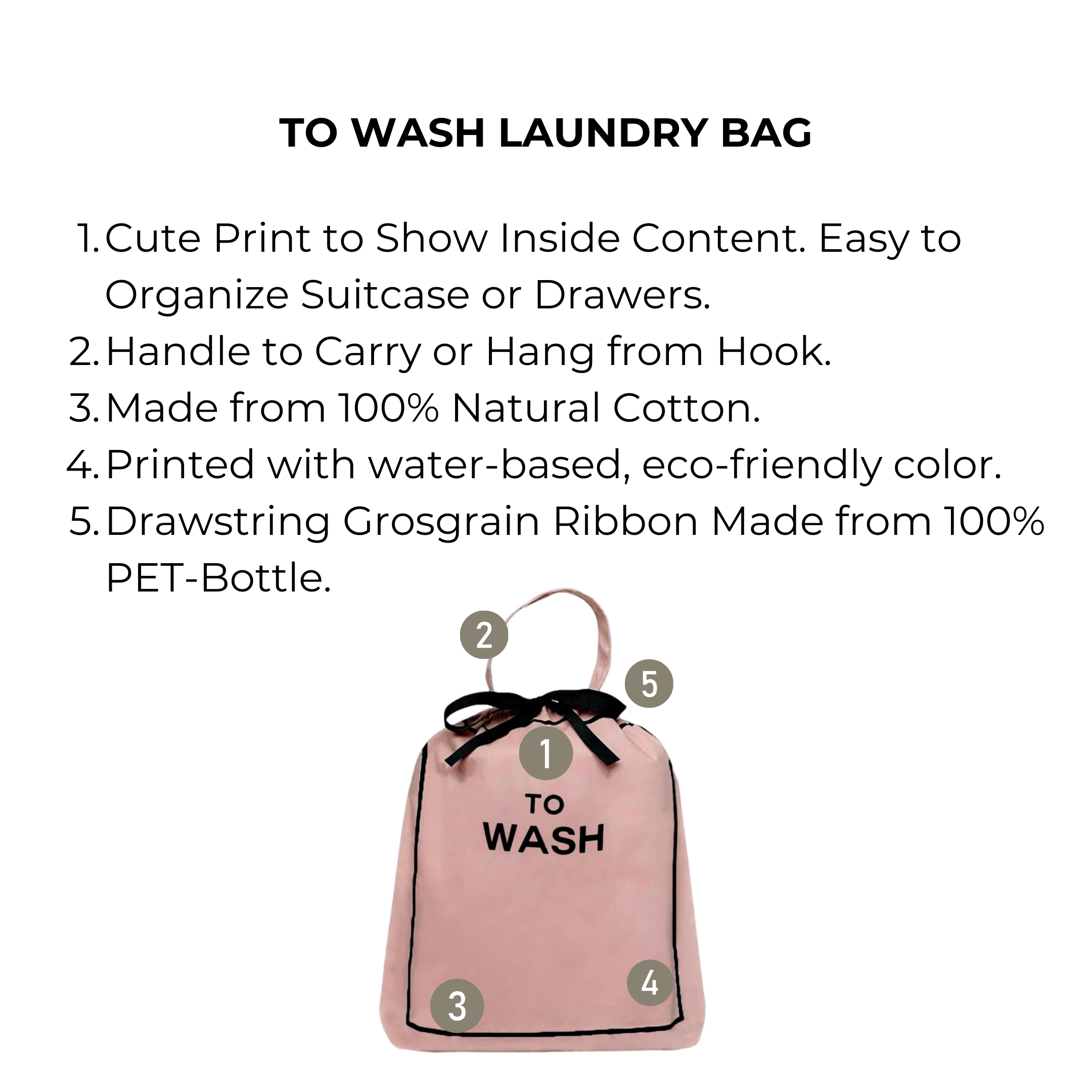 To Wash Laundry Bag – Pink/Blush - Glamourous Grace