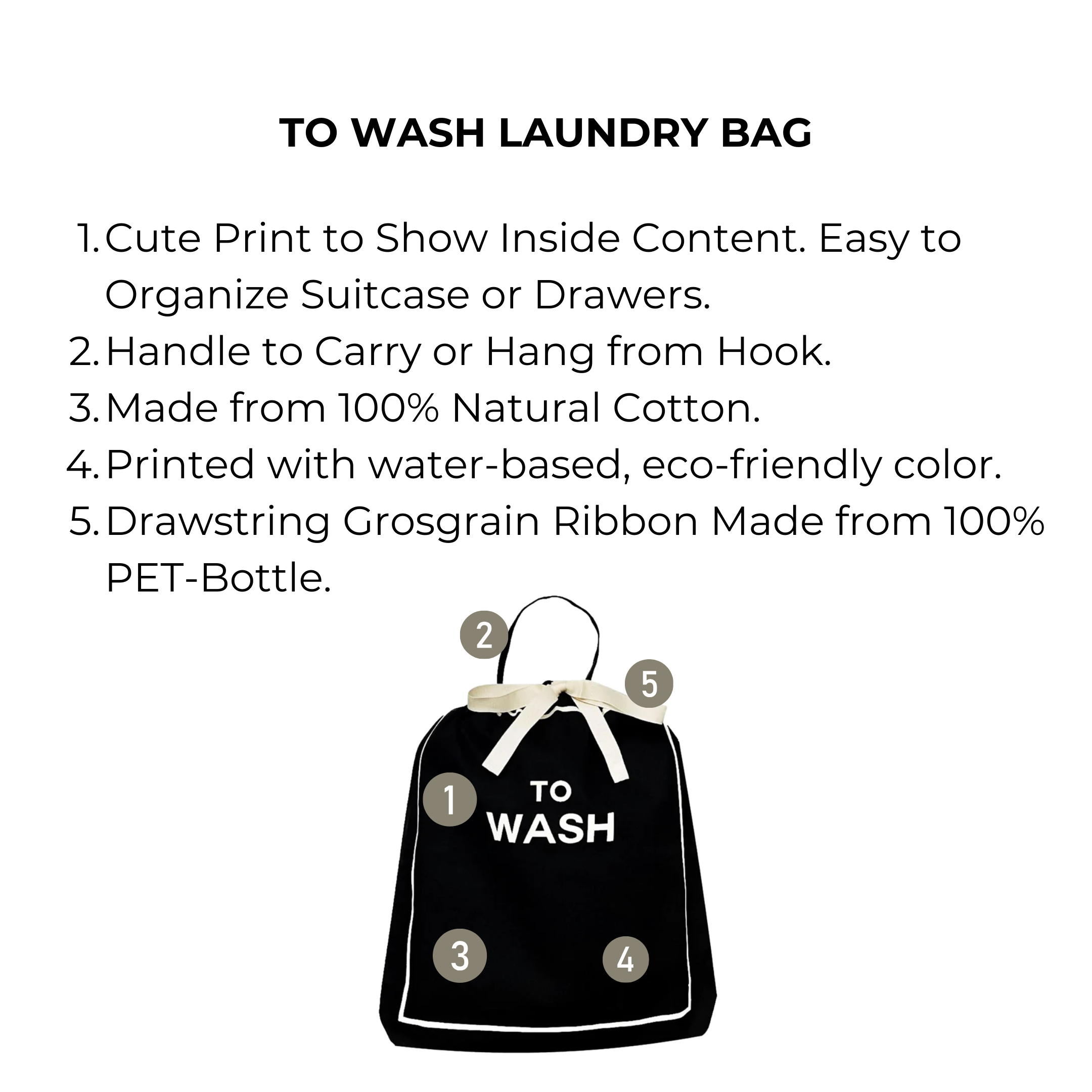 To Wash Laundry Bag – Black - Glamourous Grace